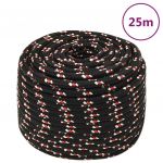 vidaXL Frânghie de barcă, negru, 12 mm, 25 m, polipropilenă