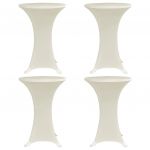 vidaXL Husă de masă cu picior Ø70 cm, 4 buc., crem, elastic