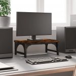vidaXL Suport de monitor, stejar fumuriu, 37x23x14 cm, lemn compozit