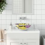 vidaXL Lavoar de blat, multicolor, rotund, Φ41x14 cm, ceramică