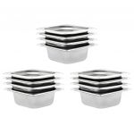 vidaXL Recipiente Gastronorm 12 buc. GN 1/6 65 mm oțel inoxidabil