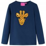 Tricou cu mâneci lungi pentru copii, bleumarin 140