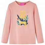 Tricou pentru copii cu mâneci lungi roz deschis 92