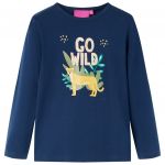 Tricou pentru copii cu mâneci lungi, bleumarin, 104