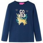 Tricou pentru copii cu mâneci lungi, bleumarin, 116