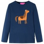 Tricou pentru copii cu mâneci lungi, bleumarin, 116