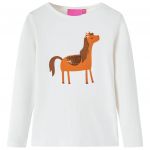 Tricou pentru copii cu mâneci lungi, ecru, 92