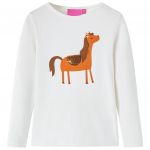 Tricou pentru copii cu mâneci lungi, ecru, 128