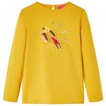 Tricou pentru copii cu mâneci lungi, ocru închis, 92