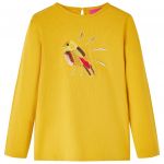 Tricou pentru copii cu mâneci lungi, ocru închis, 140
