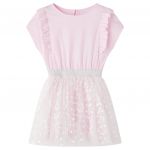 Rochie copii volane, roz deschis, 104