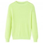 Pulover pentru copii tricotat, galben neon, 92