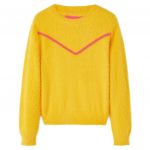 Pulover pentru copii tricotat, ocru închis, 116
