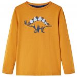Tricou pentru copii cu mâneci lungi ocru închis 128