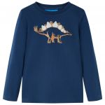 Tricou pentru copii cu mâneci lungi bleumarin 128