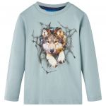 Tricou pentru copii cu mâneci lungi albastru deschis 116