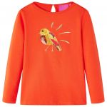 Tricou de copii cu mâneci lungi, portocaliu închis, 116