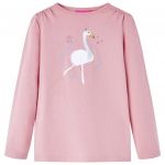 Tricou pentru copii cu mâneci lungi, roz deschis, 104