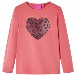 Tricou pentru copii cu mâneci lungi, roz antichizat, 116