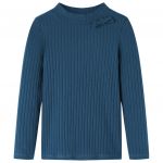 Tricou de copii cu mâneci lungi, tricot cu nervuri, bleumarin, 92