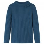 Tricou de copii cu mâneci lungi, tricot cu nervuri, bleumarin, 116