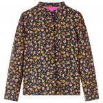 Cămașă pentru copii cu guler tip bandă, bleumarin 116