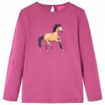 Tricou pentru copii cu mâneci lungi, zmeuriu, 128