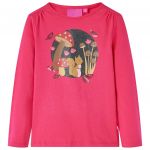 Tricou pentru copii cu mâneci lungi, roz aprins, 128