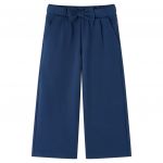 Pantaloni pentru copii cu picioare largi, bleumarin, 140