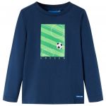 Tricou de copii cu mâneci lungi bleumarin 140