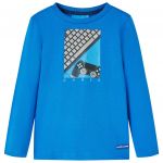 Tricou copii mâneci lungi albastru cobalt 140
