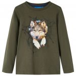 Tricou pentru copii cu mâneci lungi, kaki, 140