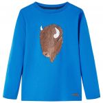 Tricou de copii cu mâneci lungi, albastru cobalt, 140