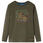 Tricou pentru copii cu mâneci lungi,, kaki, 140