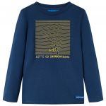 Tricou de copii cu mâneci lungi bleumarin 128