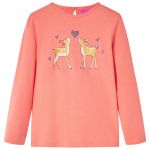 Tricou de copii cu mâneci lungi, corai, 104