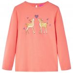 Tricou de copii cu mâneci lungi, corai, 128