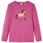 Tricou pentru copii cu mâneci lungi, zmeuriu, 116