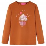 Tricou pentru copii cu mâneci lungi, coniac, 104