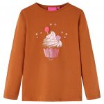 Tricou pentru copii cu mâneci lungi, coniac, 140