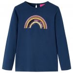 Tricou pentru copii cu mâneci lungi, bleumarin, 128
