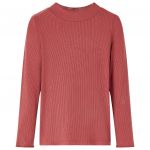 Tricou de copii cu mâneci lungi, guler tunică, roșu ars, 116