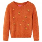 Pulover tricotat pentru copii, portocaliu ars, 92