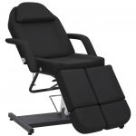 vidaXL Scaun tratament înfrumusețare, negru, 180x62x78 cm, piele eco
