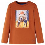 Tricou pentru copii cu mâneci lungi, portocaliu ars, 92
