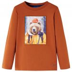 Tricou pentru copii cu mâneci lungi, portocaliu ars, 128