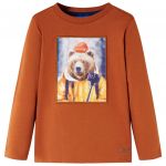 Tricou pentru copii cu mâneci lungi, portocaliu ars, 140