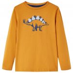 Tricou pentru copii cu mâneci lungi ocru închis 92