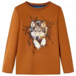 Tricou pentru copii cu mâneci lungi, coniac, 104