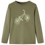 Tricou pentru copii cu mâneci lungi, kaki, 140
